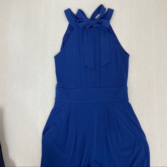 Vince Camuto Pants - Vince Camuto Bow-Trim Halter Jumpsuit